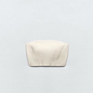 Zara corset cream leather crop